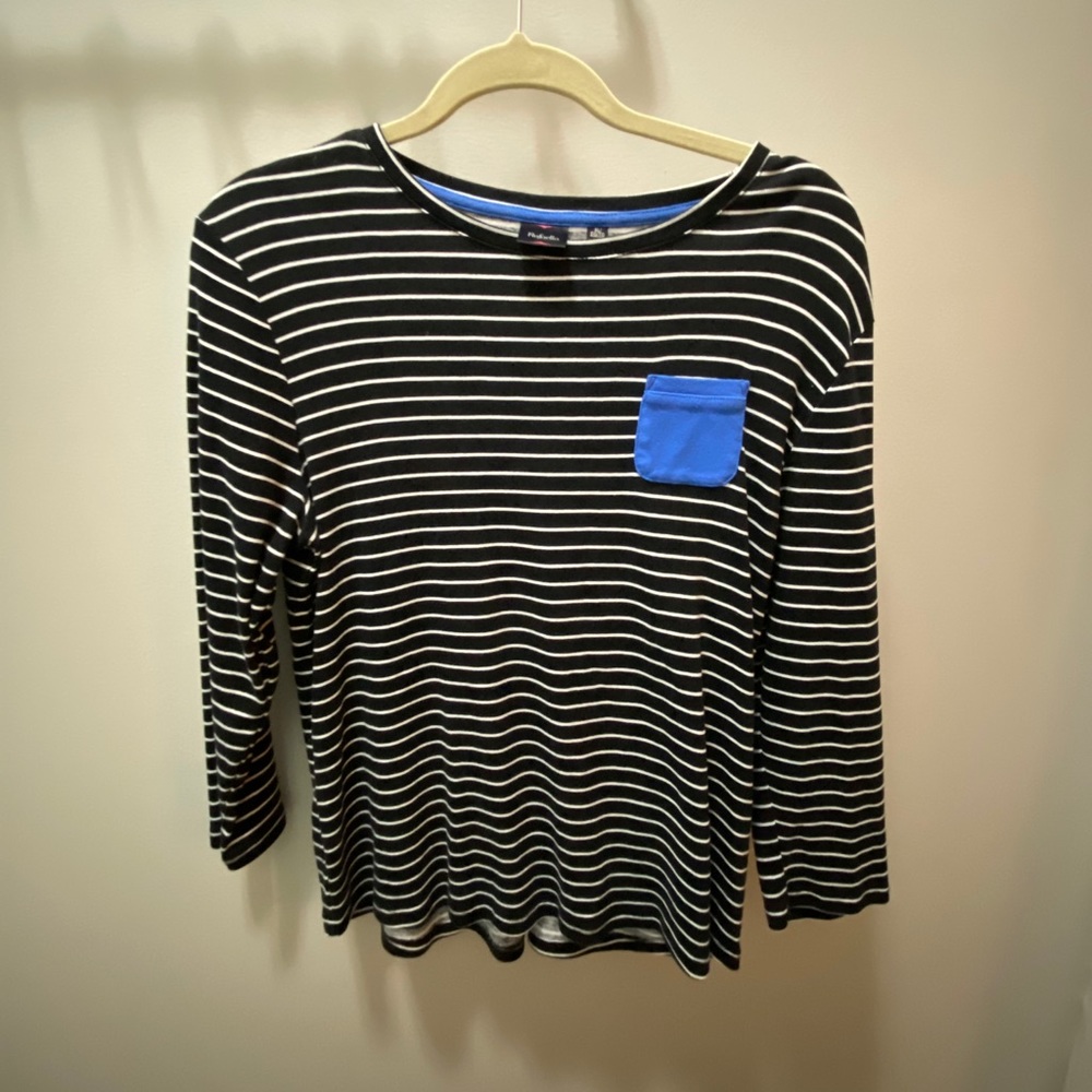 Rafaella XL Striped 3 Quarter Length Shirt